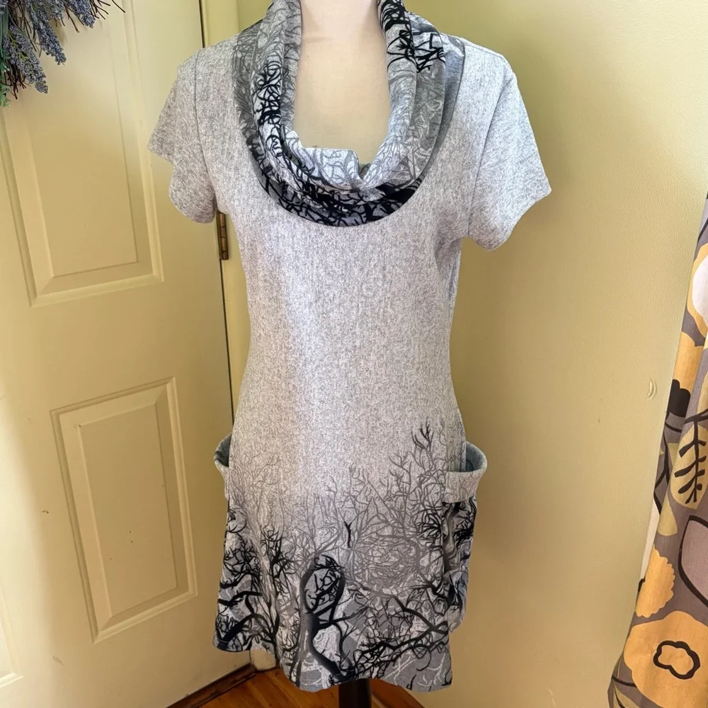 LA SOUL Tree-Print Dress size M - Picture 1 of 13